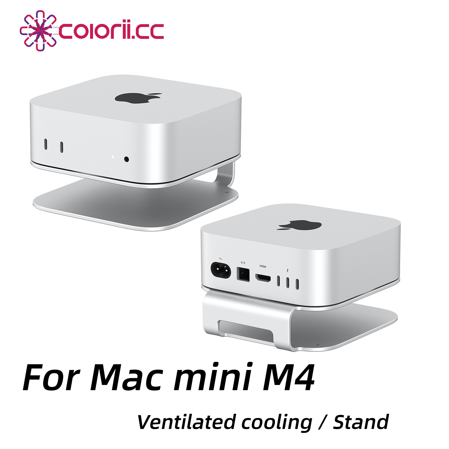 Mac Laptop Accessories - แท่นวางคอมพิวเตอร์ตั้งโต๊ะ Colorii สำหรับ Mac Mini M4/M4
