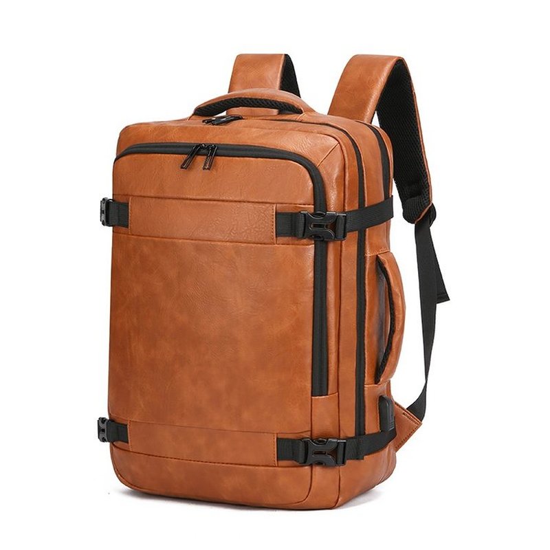 Laptop Accessories Bag - 2027 ใหม่กระเป๋าเป้สะพายหลังผู้ชายหนัง PU กระเป๋าเป้สะพายหลังแล็ปท็อปขนาดใหญ่กระเป๋าเป้สะพายหลังชายโมชิลาสกระเป๋านักเรียนลำลองสำหรับวัยรุ่นชายสีน้ำตาล