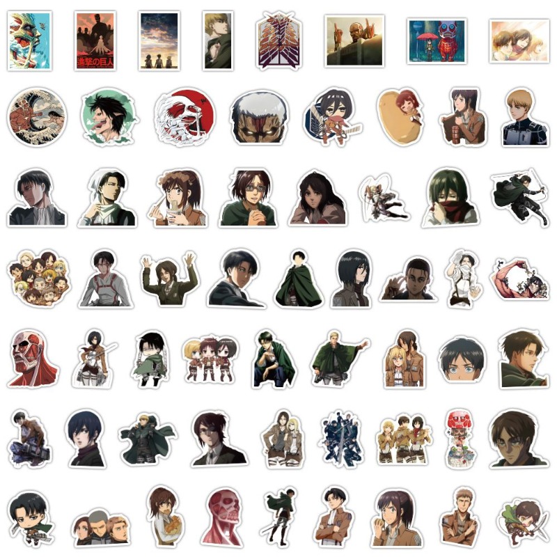 Good Laptop Accessories - 60 ชิ้นสติกเกอร์อนิเมะ Attack on Titan น่ารักสวยงาม