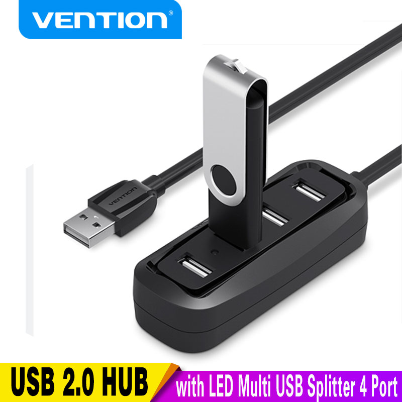 Laptop Accessories Macbook - Vention ฮับ2.0 USB 4พอร์ตพร้อมตัวแยก USB LED