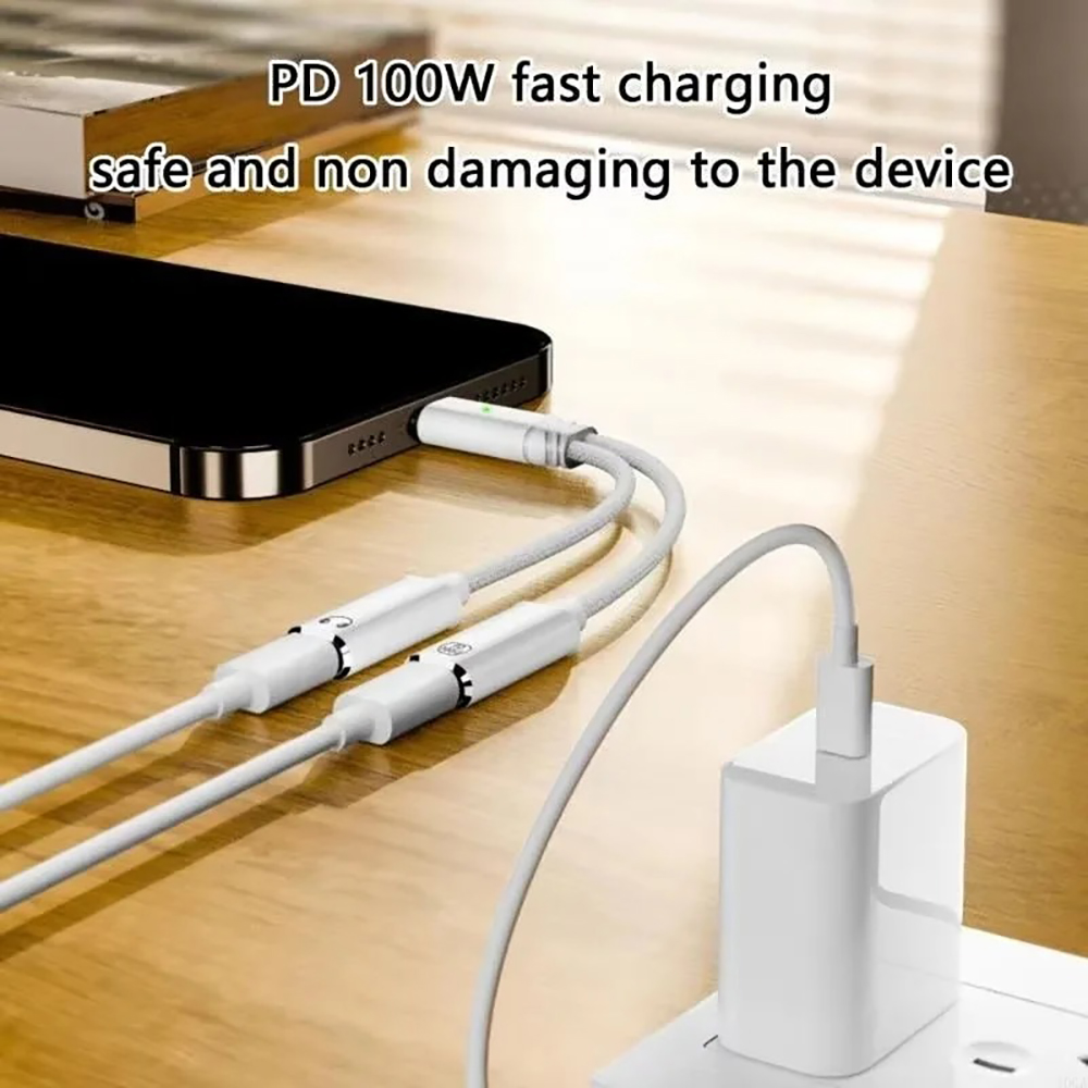 ตัวแยก USB C 2 ใน 1 แจ็คหูฟังอ - Laptop Accessories Macbook บทวิจารณ์และราคา