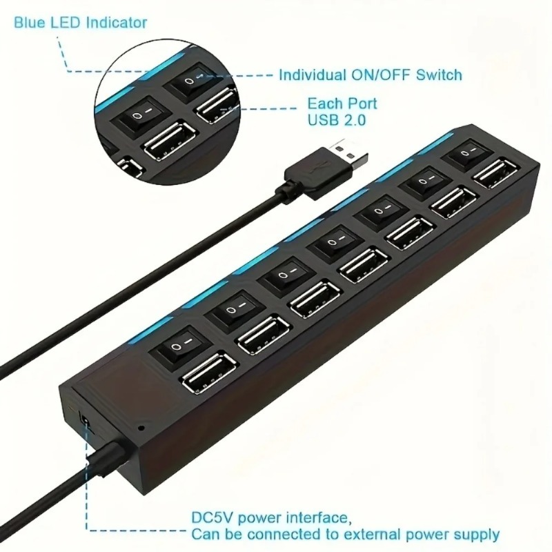 USB 2.0 ฮับ 4/7 พอร์ตตัวแยกสัญ - Laptop Accessories Macbook บทวิจารณ์และราคา