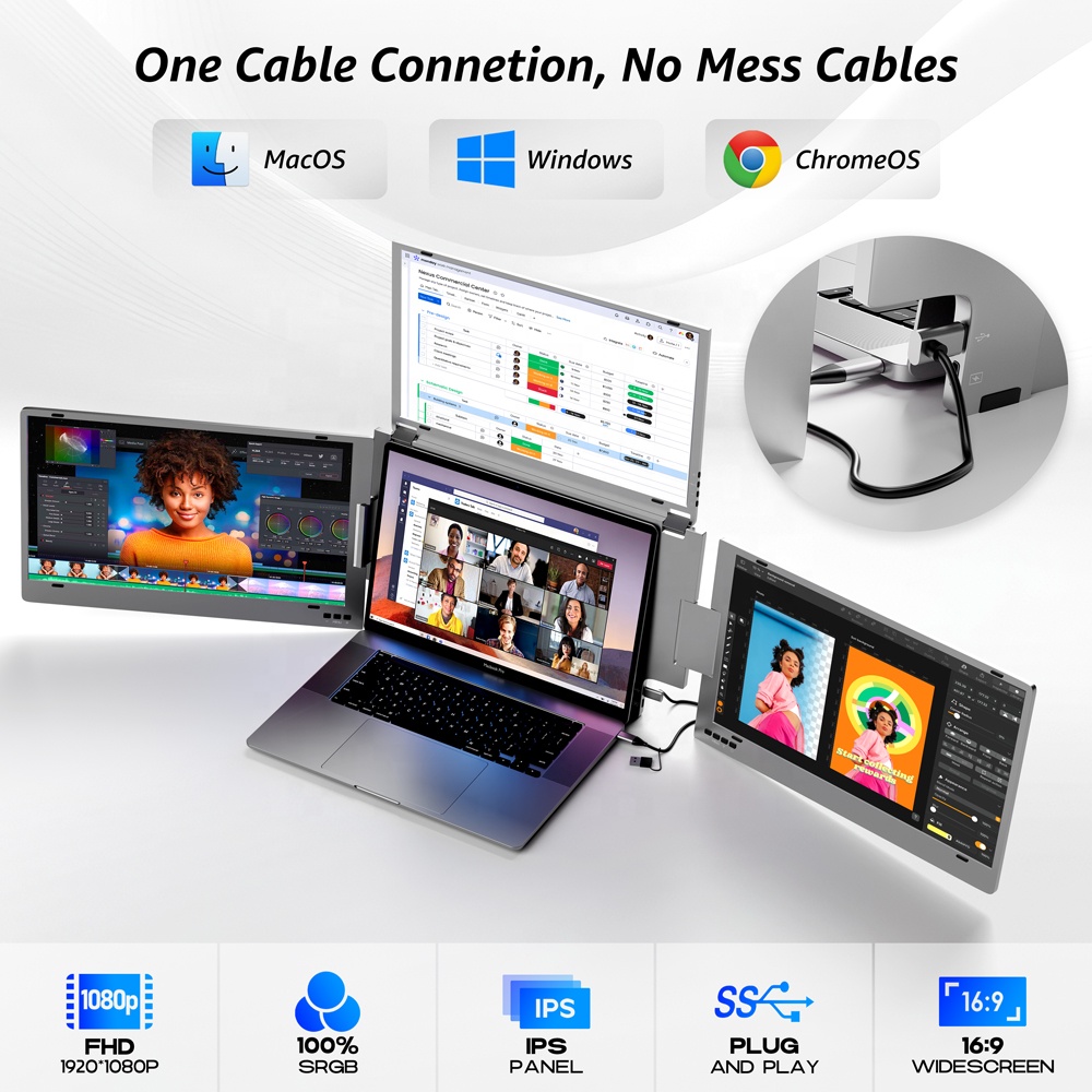 จอภาพเสริมแบบพกพาขนาด 15.6 นิ้ - Monitor Portable Usb บทวิจารณ์และราคา