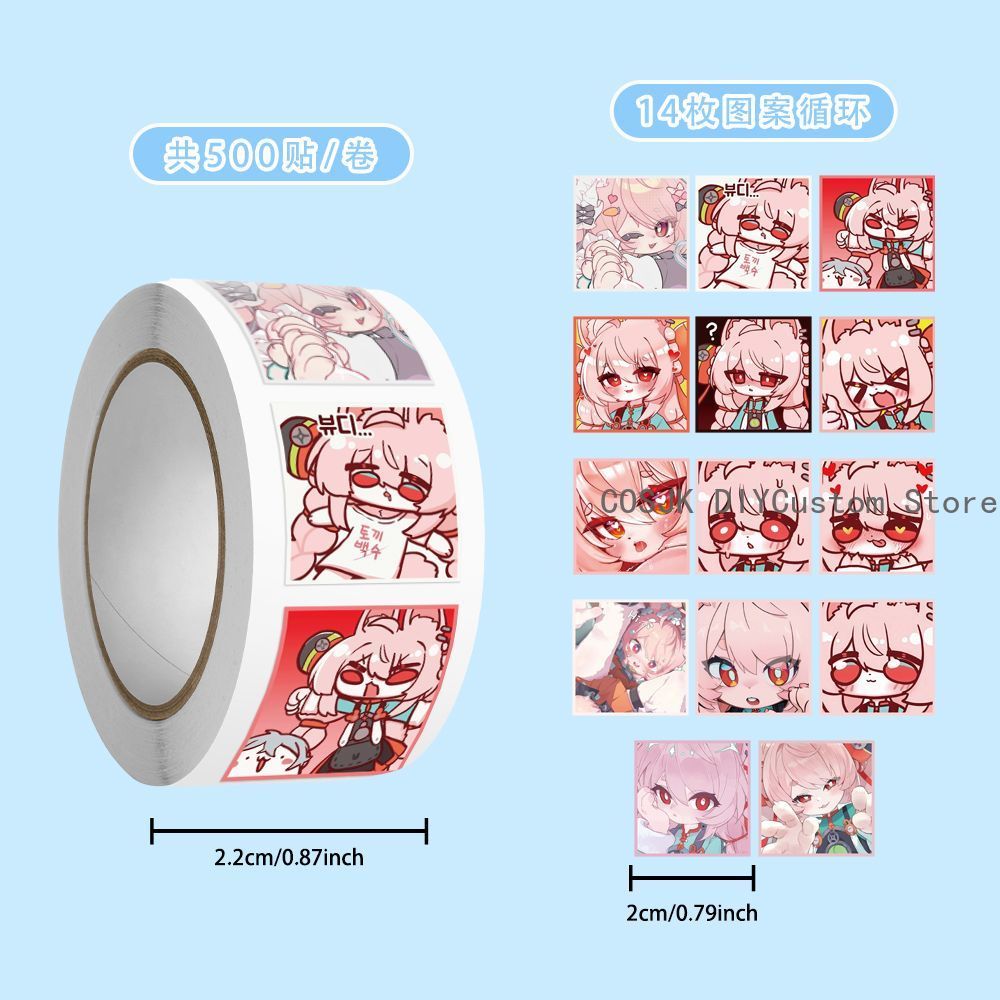 500 ชิ้น/ม้วน สติกเกอร์อนิเมะ  - Laptop Accessories For Students บทวิจารณ์และราคา
