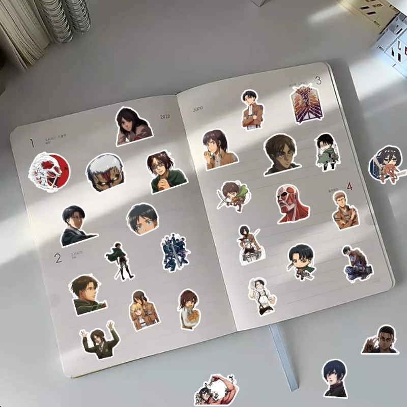 60 ชิ้นสติกเกอร์อนิเมะ Attack  - Good Laptop Accessories บทวิจารณ์และราคา