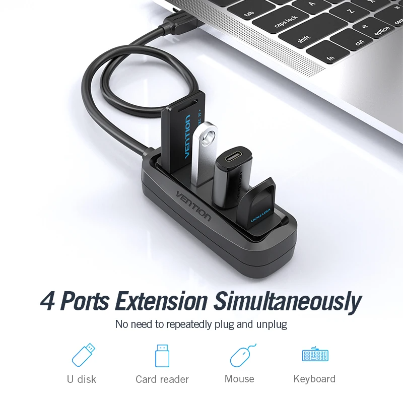 Vention ฮับ2.0 USB 4พอร์ตพร้อม - Laptop Accessories Macbook บทวิจารณ์และราคา