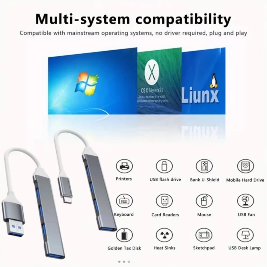 ฮับ USB 4 in 1 ฮับ USB-C 4 พอร - Mac Laptop Accessories บทวิจารณ์และราคา