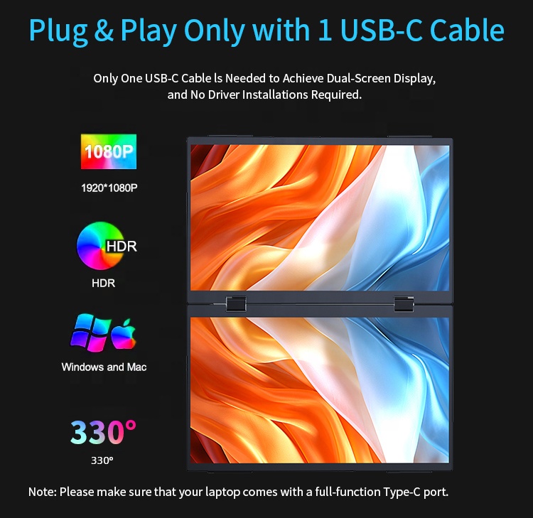 จอภาพเสริมแบบสัมผัส USB Type-C - Monitor Portable Usb บทวิจารณ์และราคา